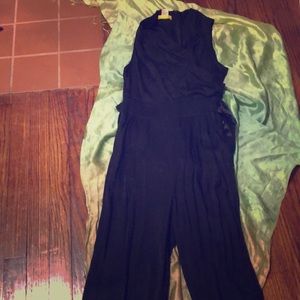 Catherine Malansranio FRONT CROSS JUMPSUIT Blk